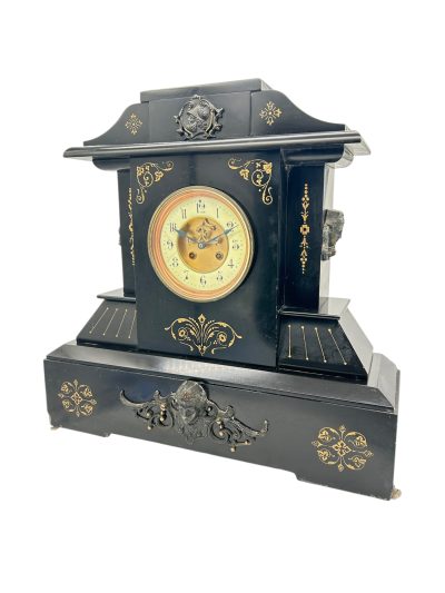 Fine Large Antique Slate 8-Day Mantel Clock –  Ca1890 Mantel clocks Antique Clocks 16