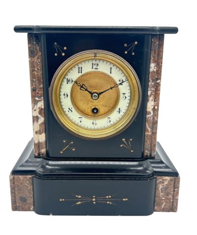 Wonderful Timepiece Slate & marble Mantel Clock – ca1895 Mantel Clock Antique Clocks 3