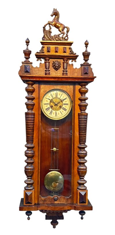 Fabulous Carved Walnut case Vienna regulator Wall clock – ca1900 vienna wall clock Antique Clocks 7