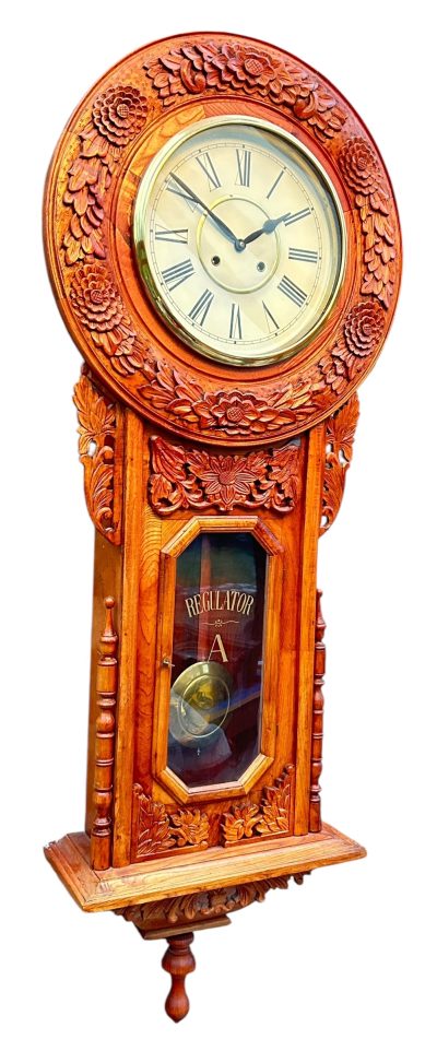 Wonderful American Ansonia Regulator Wall clock – ca1890 Regulator clock Antique Coffers 8