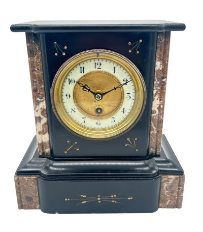 Wonderful Timepiece Slate & marble Mantel Clock – ca1895 Mantel Clock Antique Clocks 10