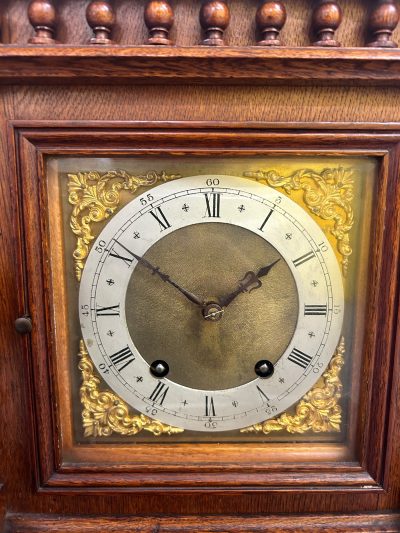 Lovely Arts & Crafts Oak Mantel Clock – ca 1900 Mantel clocks Antique Clocks 8