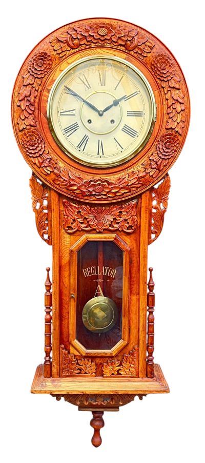 Wonderful American Ansonia Regulator Wall clock – ca1890 Regulator clock Antique Coffers 3