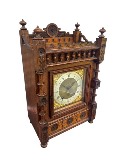 Lovely Arts & Crafts Oak Mantel Clock – ca 1900 Mantel clocks Antique Clocks 12