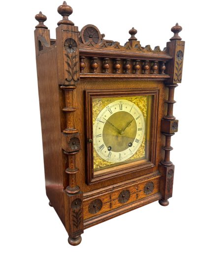 Lovely Arts & Crafts Oak Mantel Clock – ca 1900 Mantel clocks Antique Clocks 10