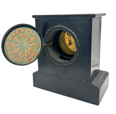 Incredible Large Antique Slate & Green Marble 8-Day Mantel Clock – C1880 Mantel Clock Antique Clocks 19