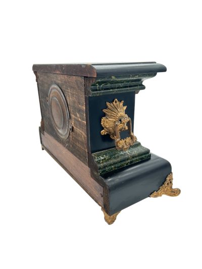 Stunning Antique American Slate Architectural Mantle Clock –  ca1895 Mantel Clock Antique Clocks 6