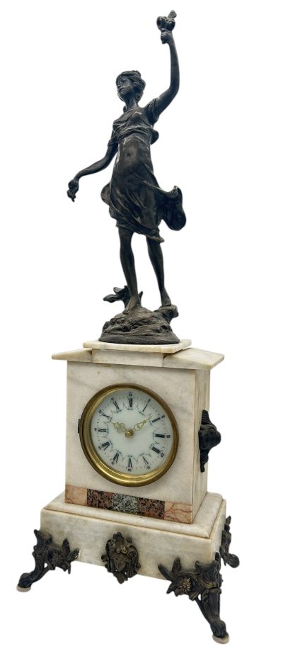 Wonderful French Figural Mantel Clock – ca1960 French mantel clock Antique Clocks 8