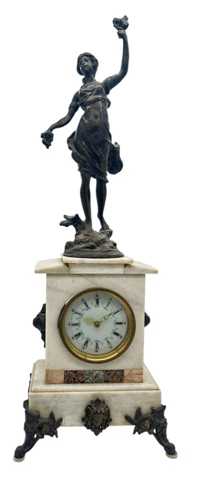 Wonderful French Figural Mantel Clock – ca1960 French mantel clock Antique Clocks 3