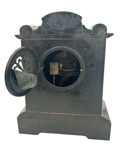 Incredible Large Antique Slate & Green Marble 8-Day Mantel Clock – C1880 Mantel Clock Antique Clocks 8