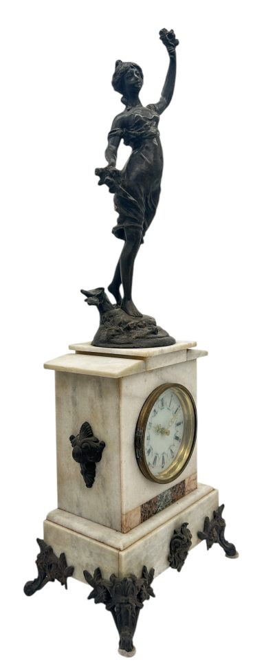 Wonderful French Figural Mantel Clock – ca1960 French mantel clock Antique Clocks 6