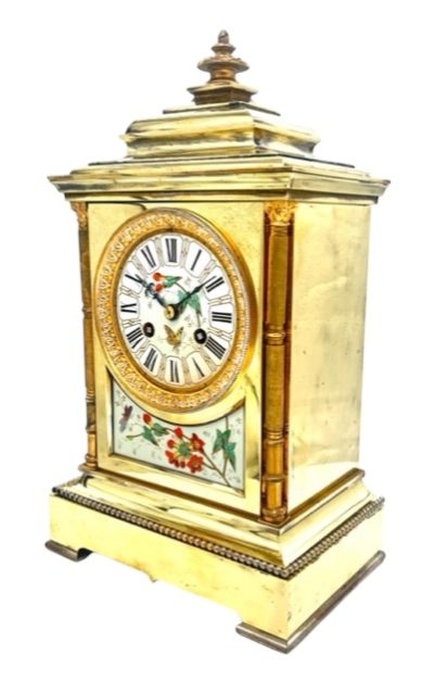 Antique French Gong Striking 8-Day Mantel Clock – Sevres Panels C1870 – Serviced June 2024 French Ormolu Antique Clocks 17