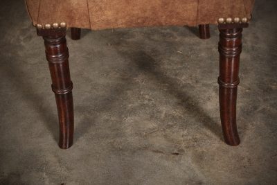 Regency Mahogany & Leather Footstool footstool Antique Furniture 6