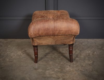 Regency Mahogany & Leather Footstool footstool Antique Furniture 9