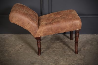 Regency Mahogany & Leather Footstool footstool Antique Furniture 11