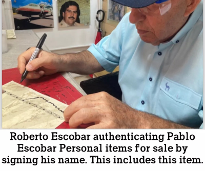 King Kokain Pablo Escobar Auto Rolls & Royce Emblem + COA Antique Collectibles 13