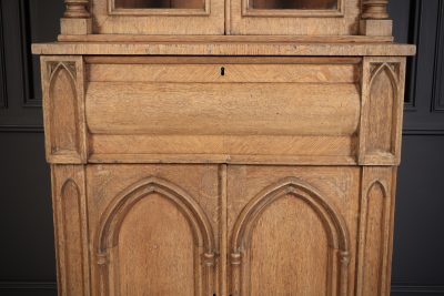 Victorian Bleached Oak Secretaire Bookcase bookcase Antique Bookcases 14