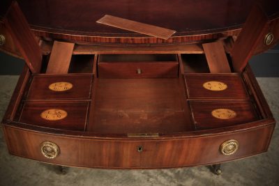 Rare 18Th C. Oval Mahogany & Leather Writing Table Desk WRITING DESK Antique Desks 15