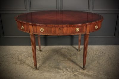 Rare 18Th C. Oval Mahogany & Leather Writing Table Desk WRITING DESK Antique Desks 16