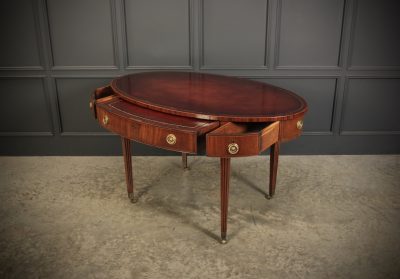 Rare 18Th C. Oval Mahogany & Leather Writing Table Desk WRITING DESK Antique Desks 20