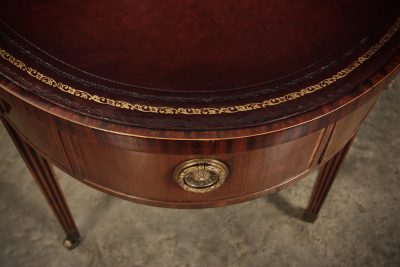 Rare 18Th C. Oval Mahogany & Leather Writing Table Desk WRITING DESK Antique Desks 22