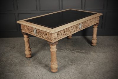 Impressive Bleached Oak Library Writing Table