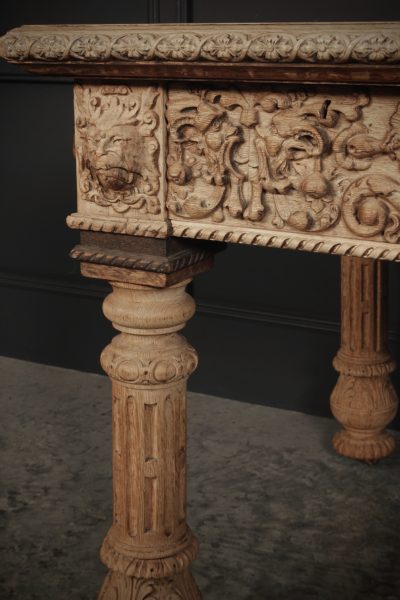 Impressive Bleached Oak Library Writing Table - Image 14