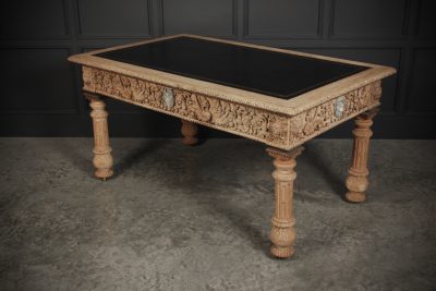 Impressive Bleached Oak Library Writing Table - Image 15