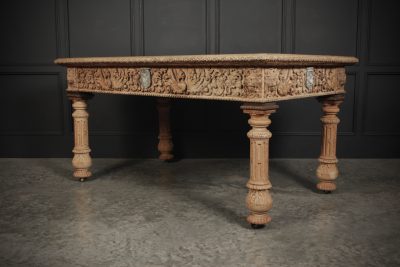 Impressive Bleached Oak Library Writing Table - Image 16