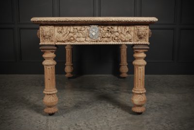 Impressive Bleached Oak Library Writing Table - Image 18