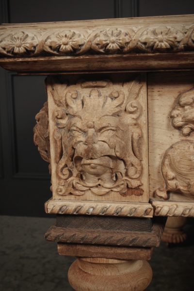 Impressive Bleached Oak Library Writing Table - Image 19