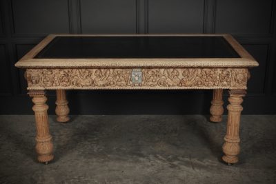 Impressive Bleached Oak Library Writing Table - Image 5