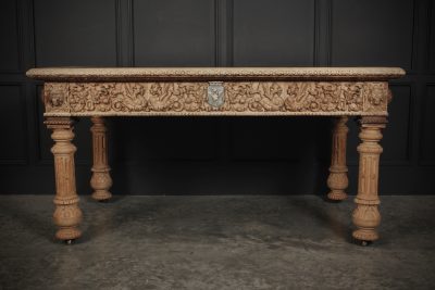 Impressive Bleached Oak Library Writing Table - Image 6