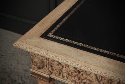 Impressive Bleached Oak Library Writing Table - Image 7