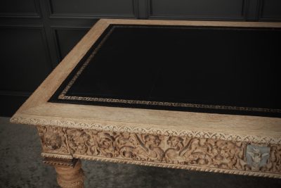 Impressive Bleached Oak Library Writing Table - Image 8