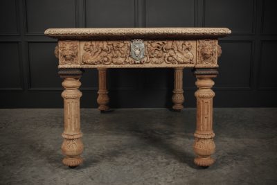 Impressive Bleached Oak Library Writing Table - Image 9