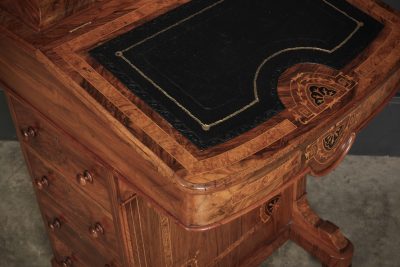 Victorian Walnut Marquetry Inlaid Davenport Desk Antique davenport desk Antique Desks 12