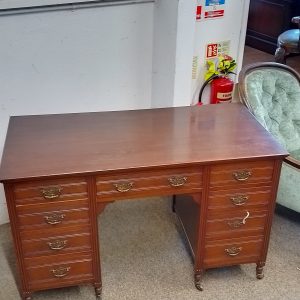 Antique Edwardian Oak Writing Table Desk Antique Antique Desks