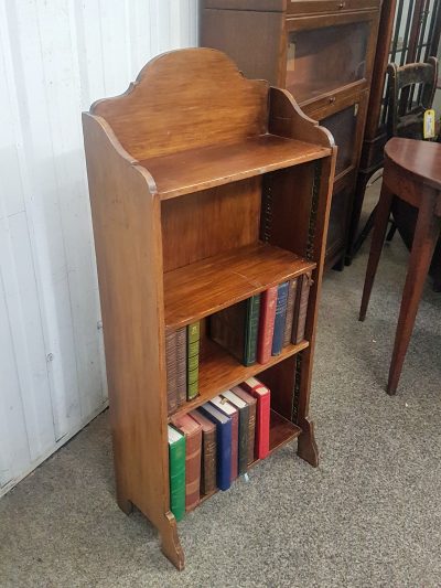 Small Antique Arts & Crafts Oak Bookcase Shelves