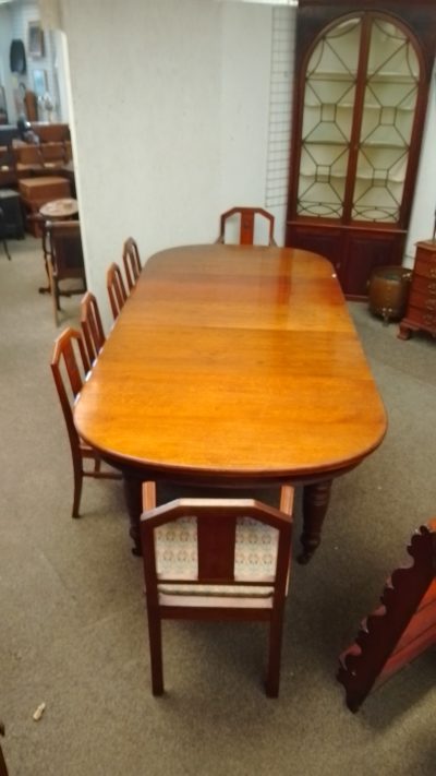 Large Antique Victorian Oak Dining Table Seats 10