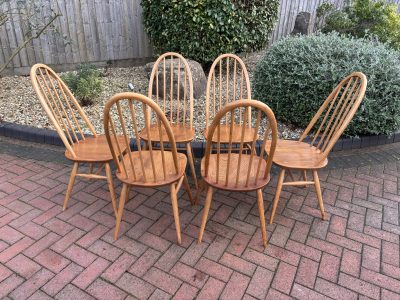 Mid Century Set of Six Ercol Windsor Dining Chairs dining chairs Antique Chairs 3