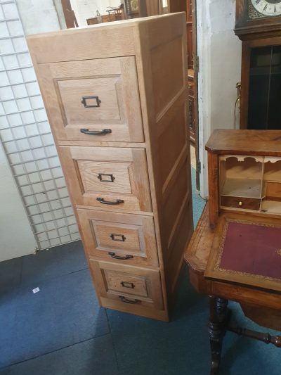 Vintage Oak 4drw Office Filing Cabinet