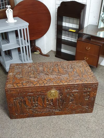 Antique Chinese Camphor Wood Box Chest