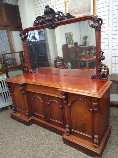 Good Large Antique Victorian Mirror Back Sideboard