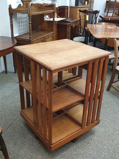 Antique Edwardian Oak Revolving Bookcase