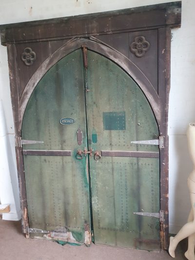 Large Antique Arch Top Gothic Door