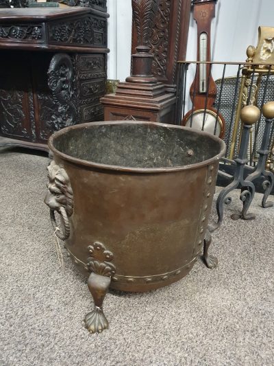 Antique Copper Log Bin