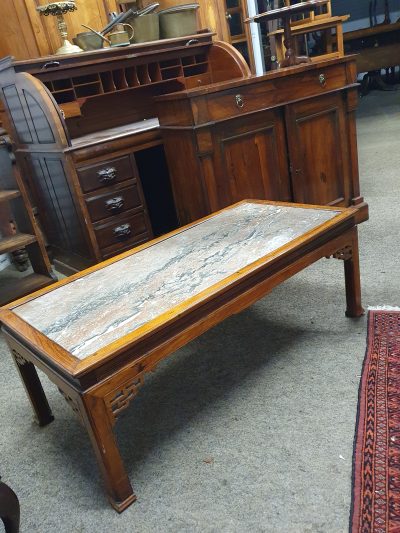 Good 1920's Chinese Marble Top Coffee Table