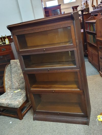 Antique Stacking Oak Bookcase Cabinet