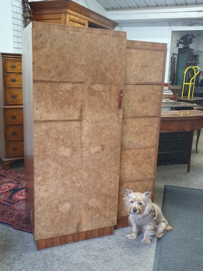 Good Small Art Deco 1930's Walnut Wardrobe